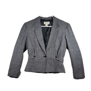 Vintage Cristina 1980s Houndstooth Short length Blazer Jacket Womens SZ 9/10